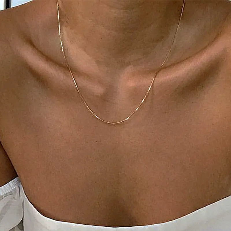 Women Necklace Chain Gold Color Choker