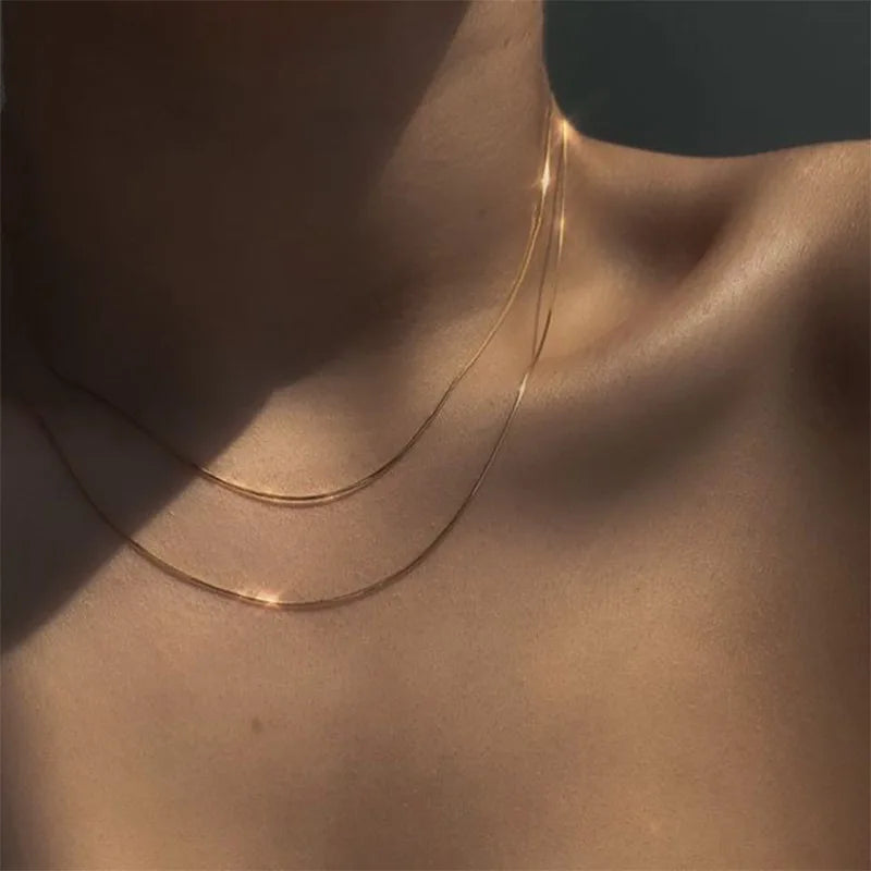 Women Necklace Chain Gold Color Choker