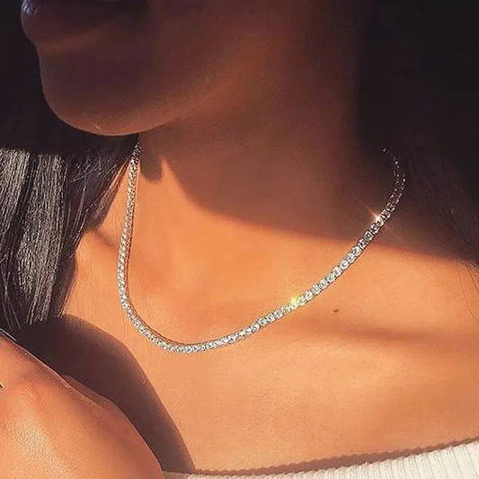 Sexy Choker Iced Out Tennis Chain Necklace