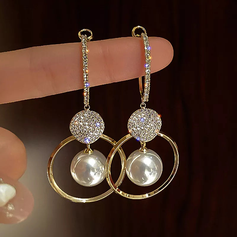 Oversized White Pearl Earrings