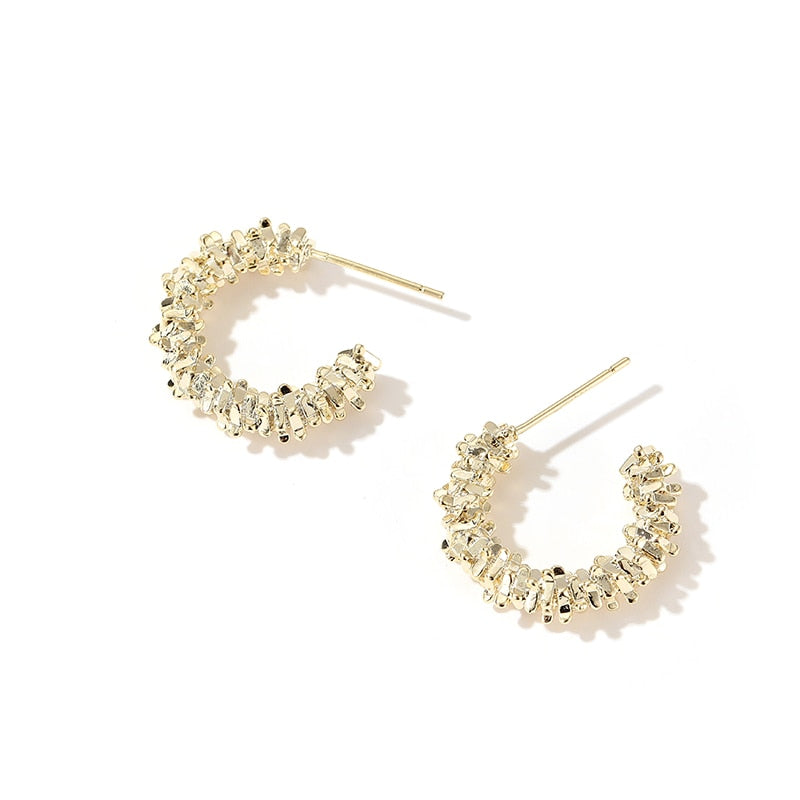 Retro Metal C-shaped Semicircular Earrings